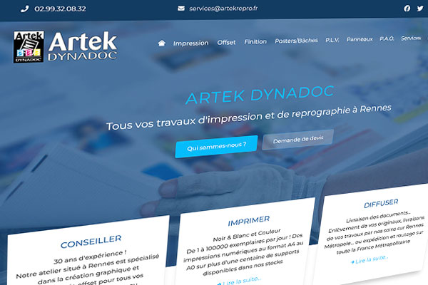 Le nouveau site internet d'Artekrepro