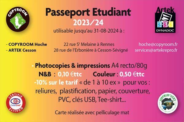 Notre « Passeport Étudiant 2023/24 » est disponible !
